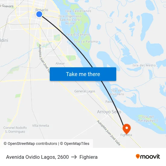 Avenida Ovidio Lagos, 2600 to Fighiera map