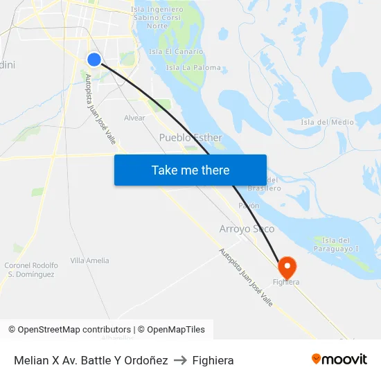 Melian X Av. Battle Y Ordoñez to Fighiera map