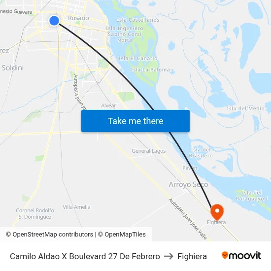 Camilo Aldao X Boulevard 27 De Febrero to Fighiera map