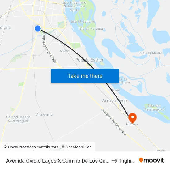 Avenida Ovidio Lagos X Camino De Los Quinteros to Fighiera map