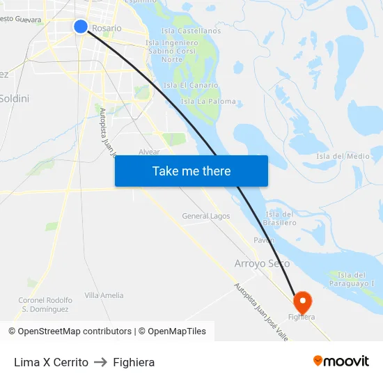 Lima X Cerrito to Fighiera map
