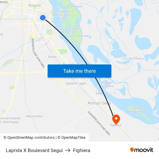 Laprida X Boulevard Seguí to Fighiera map