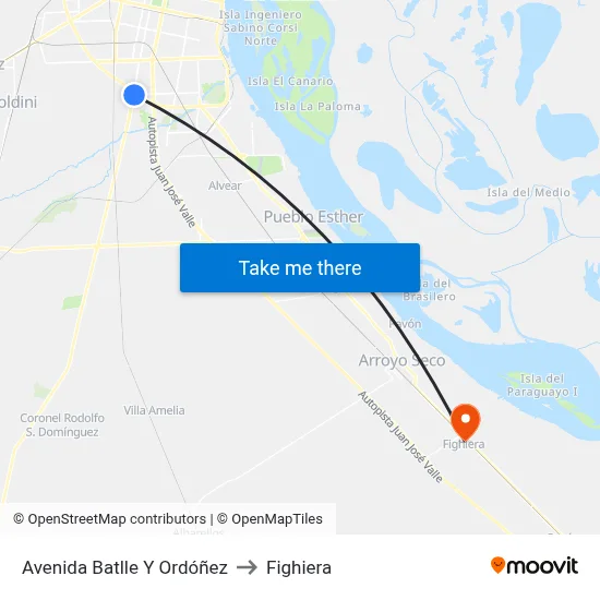 Avenida Batlle Y Ordóñez to Fighiera map