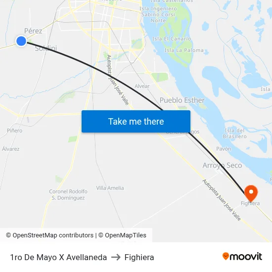 1ro De Mayo X Avellaneda to Fighiera map