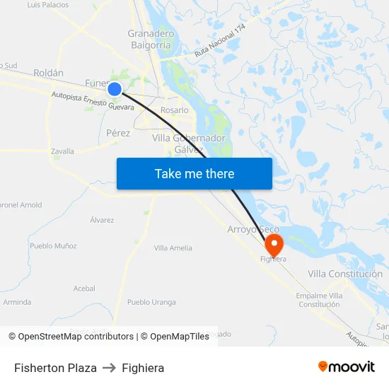 Fisherton Plaza to Fighiera map