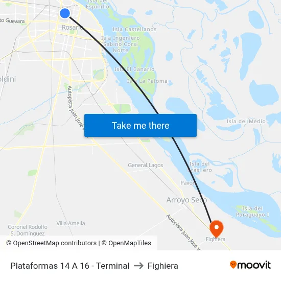 Plataformas 14 A 16 - Terminal to Fighiera map