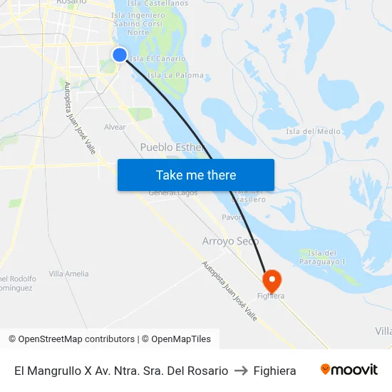 El Mangrullo X Av. Ntra. Sra. Del Rosario to Fighiera map