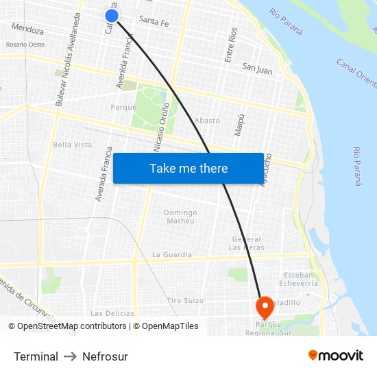 Terminal to Nefrosur map