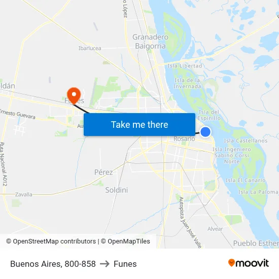 Buenos Aires, 800-858 to Funes map