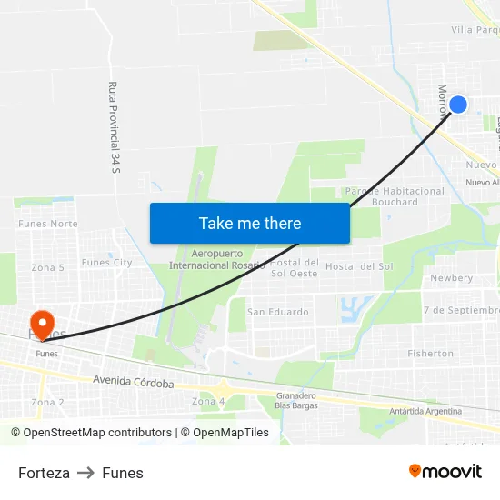 Forteza to Funes map