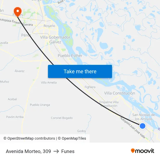 Avenida Morteo, 309 to Funes map