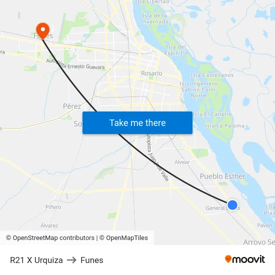 R21 X Urquiza to Funes map
