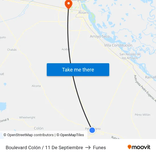 Boulevard Colón / 11 De Septiembre to Funes map