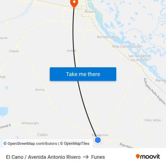 El Cano / Avenida Antonio Rivero to Funes map