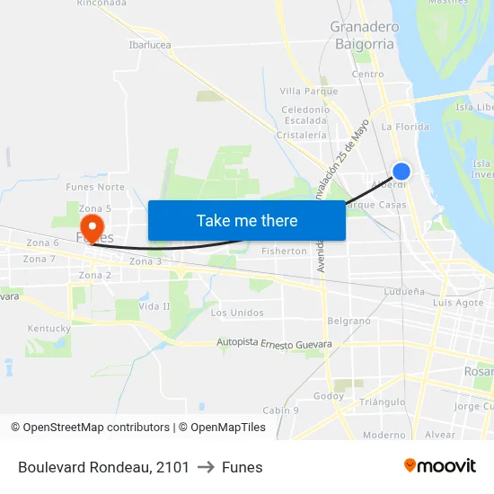 Boulevard Rondeau, 2101 to Funes map