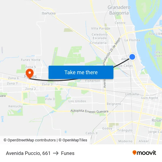 Avenida Puccio, 661 to Funes map