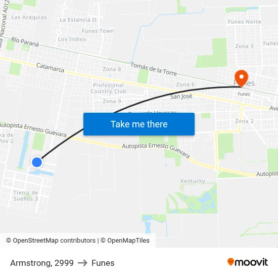 Armstrong, 2999 to Funes map