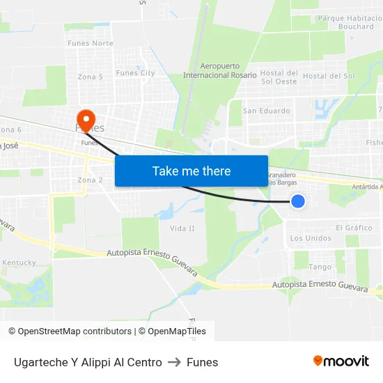 Ugarteche Y Alippi Al Centro to Funes map