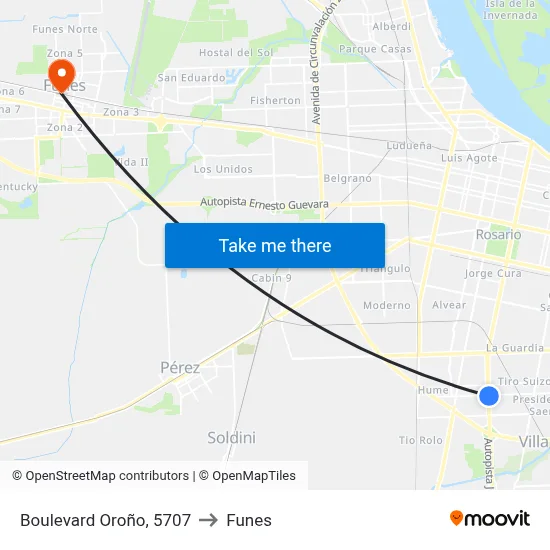 Boulevard Oroño, 5707 to Funes map