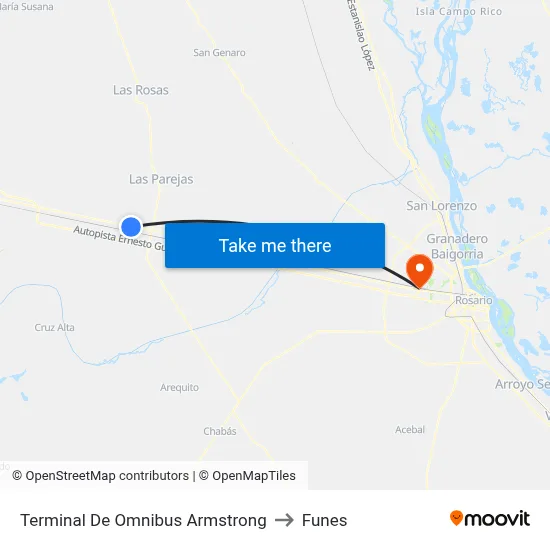 Terminal De Omnibus Armstrong to Funes map