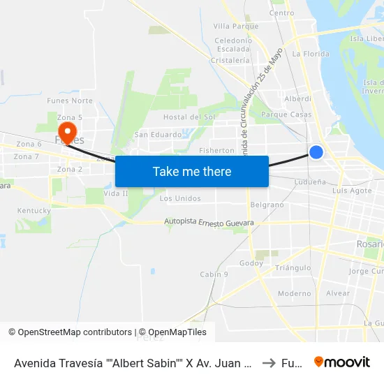 Avenida Travesía "Albert Sabin" X Av. Juan José Paso to Funes map