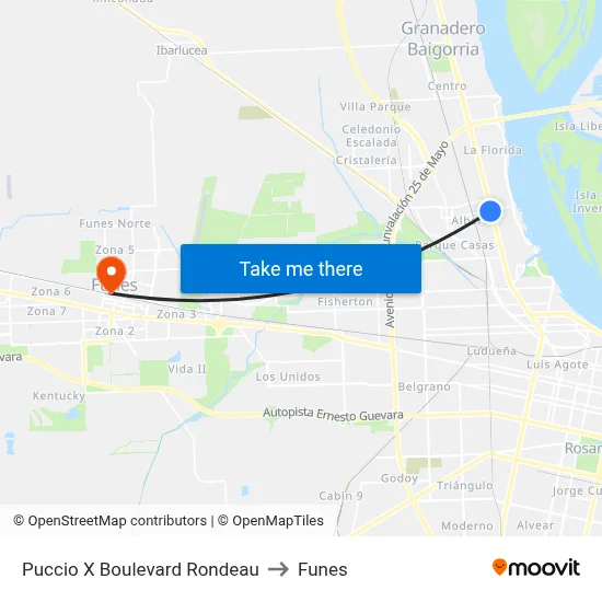 Puccio X Boulevard Rondeau to Funes map