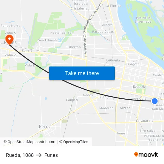 Rueda, 1088 to Funes map
