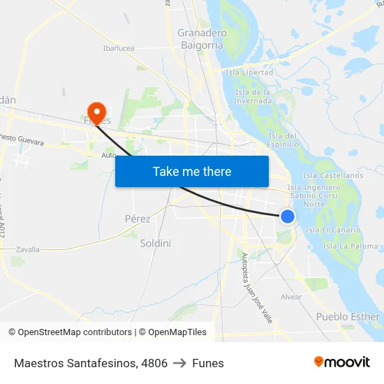 Maestros Santafesinos, 4806 to Funes map