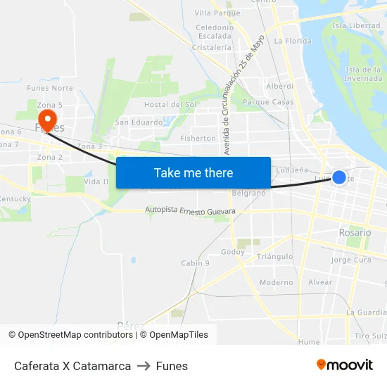 Caferata X Catamarca to Funes map