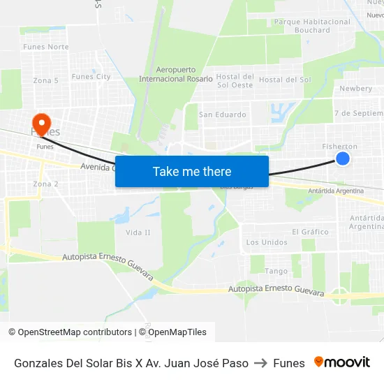 Gonzales Del Solar Bis X Av. Juan José Paso to Funes map