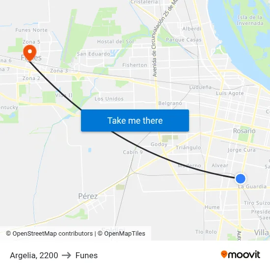 Argelia, 2200 to Funes map