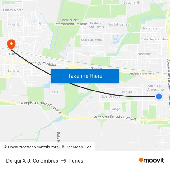 Derqui X J. Colombres to Funes map