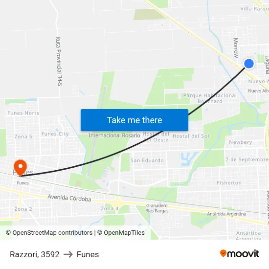 Razzori, 3592 to Funes map