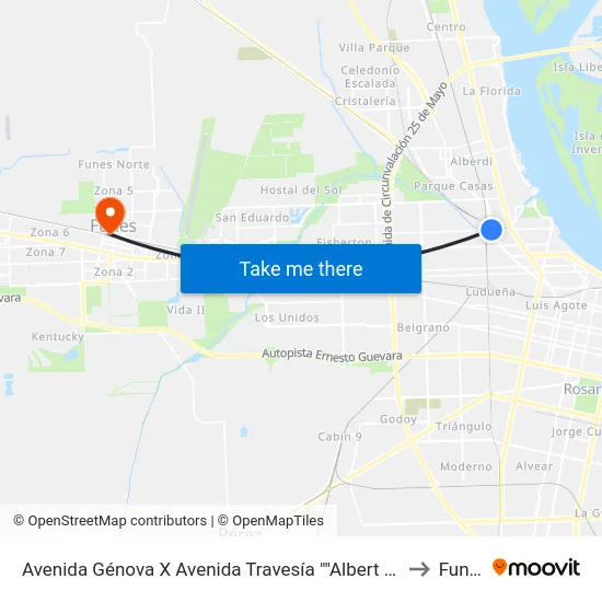 Avenida Génova X Avenida Travesía ""Albert Sabin"" to Funes map