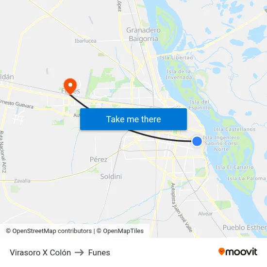 Virasoro X Colón to Funes map
