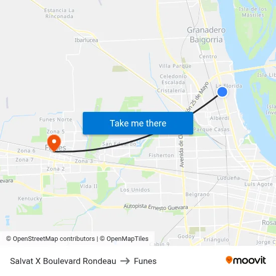 Salvat X Boulevard Rondeau to Funes map