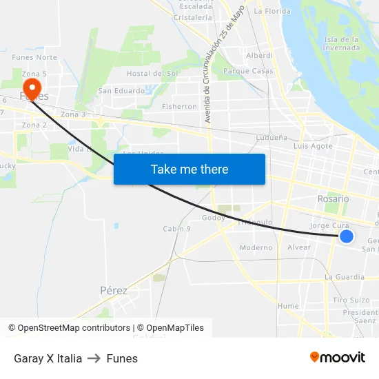 Garay X Italia to Funes map