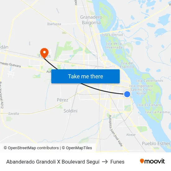Abanderado Grandoli X Boulevard Seguí to Funes map