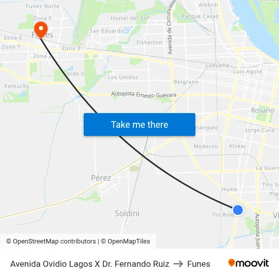 Avenida Ovidio Lagos X Dr. Fernando Ruiz to Funes map