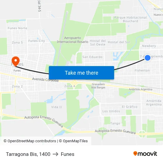 Tarragona Bis, 1400 to Funes map