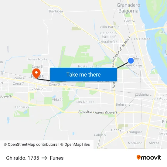Ghiraldo, 1735 to Funes map