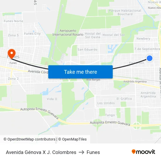 Avenida Génova X J. Colombres to Funes map