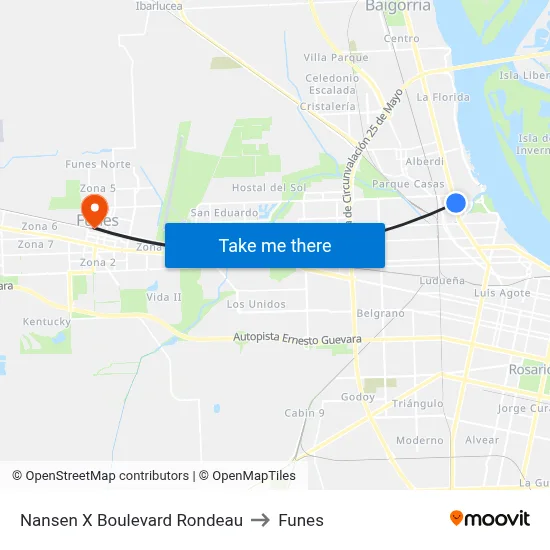 Nansen X Boulevard Rondeau to Funes map