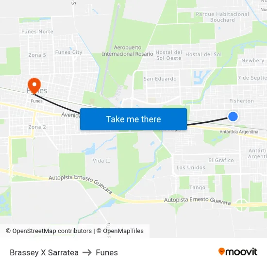 Brassey X Sarratea to Funes map