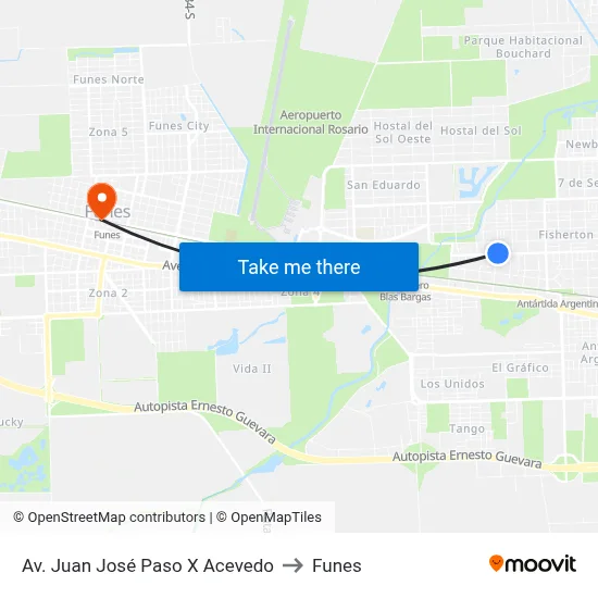 Av. Juan José Paso X Acevedo to Funes map