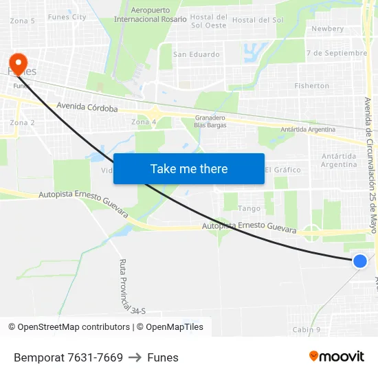 Bemporat 7631-7669 to Funes map