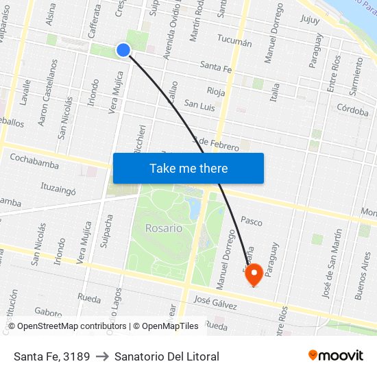 Santa Fe, 3189 to Sanatorio Del Litoral map