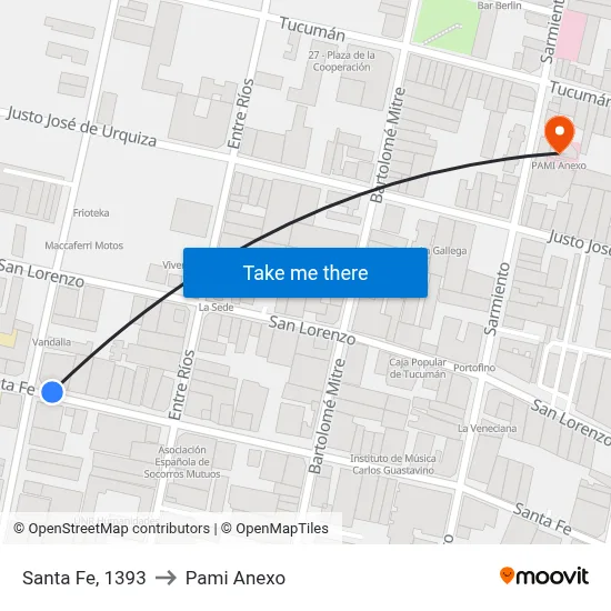 Santa Fe, 1393 to Pami Anexo map