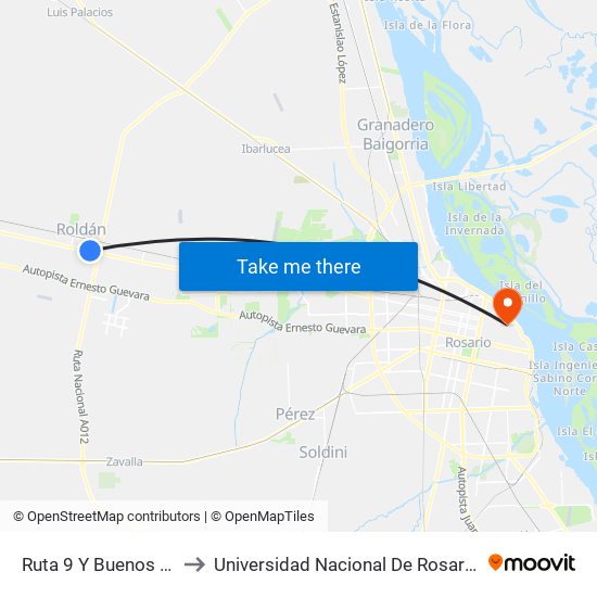 Ruta 9 Y Buenos Aires to Universidad Nacional De Rosario (Unr) map