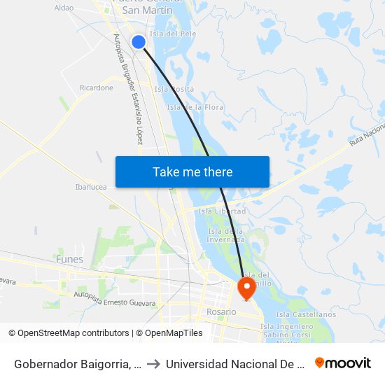 Gobernador Baigorria, 1401-1499 to Universidad Nacional De Rosario (Unr) map